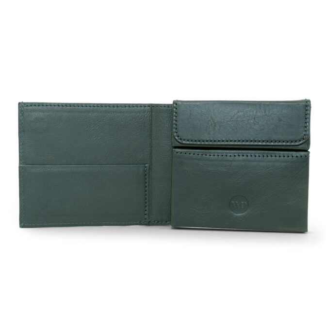 未使用フルラ★ホック2つ折りウォレット 折財布 クロスグレインレザー 本革 青緑 未使用フルラ☆ホック2つ折りウォレット 折財布 クロスグレイン