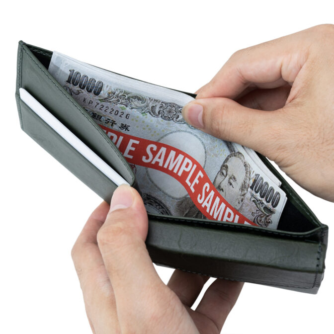 WR Leather Craft Box Type Wallet ブラック 財布 本革2つ折り財布 | Box Type Wallet(革色グリーン) | WR Leather