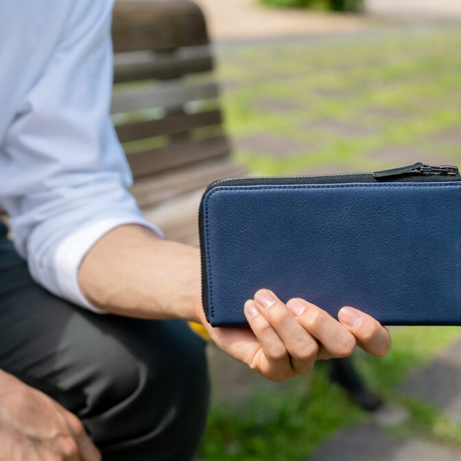 LONG WALLET Ⅳ ロングウォレット４ネイビー 本革 | 革財布 | 革かばん | WRオリジナル商品 | WR Leather Craft