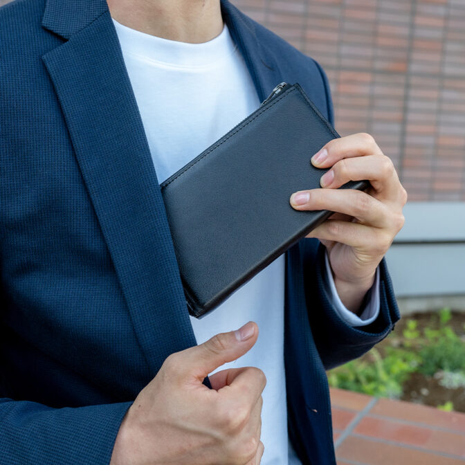 「MAGNET」　Long Wallet 長財布　[WOOD BLACK-2] ジェイアンドエムデヴィッドソン J&M DAVIDSON J&M DAVIDSON 二